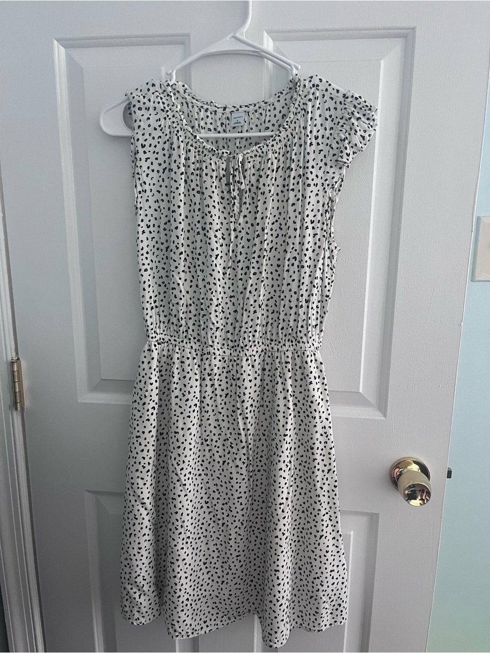 Old Navy Cream and Black Polka Dot Sundress